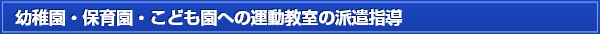 幼稚園・保育園・こども園への運動教室の派遣指導